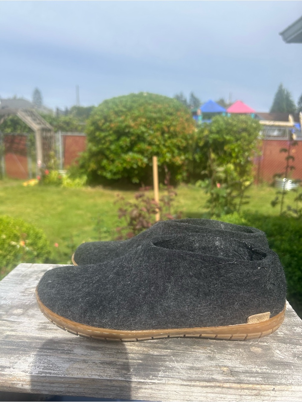 Glerups Women’s Black Slip On Wool Slipper With Honey Rubber Bottom Sz 38/7.5US - Picture 8 of 14